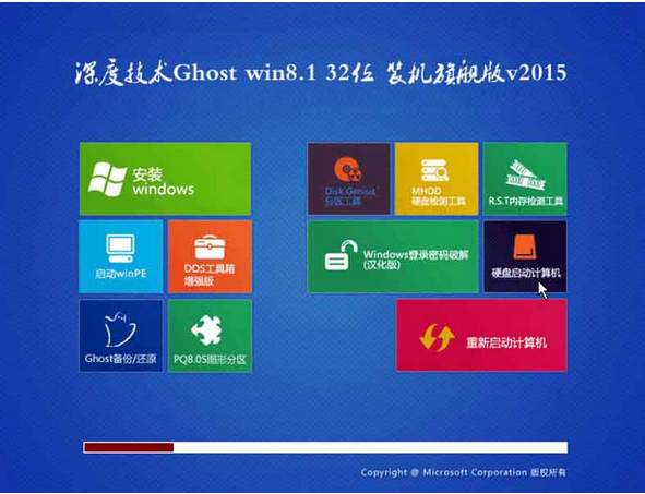 u盘启动大师安装深度技术win8.1系统教程